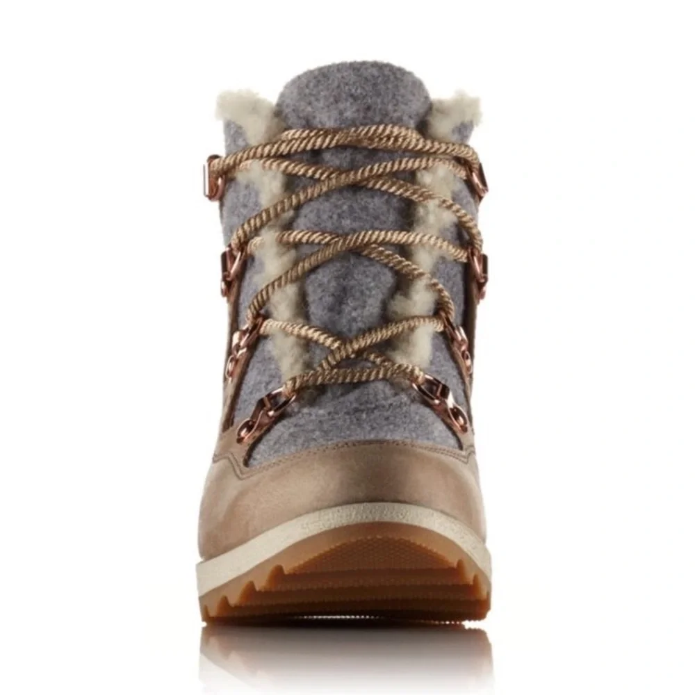 Sorel Taupe and Gray Winter Lace-Up Boots - Picture 3 of 4